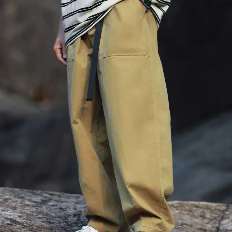 Basics Loose 100% Cotton Casual Pants-11