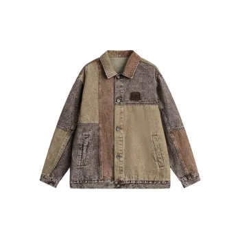 Heavy Splicing Washed Denim Jacket