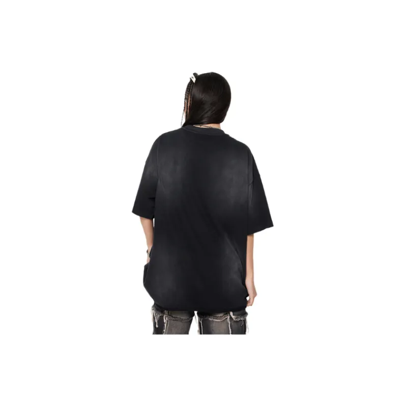 Loose Fashion Washed Brand T Shirt-8