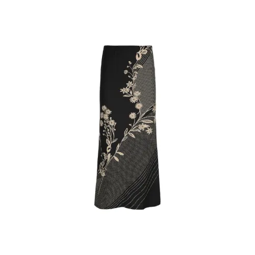 Retro Ditsy Flora Casual Long Skirt Women