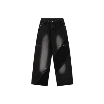 Niche Design Sense Vintage Washed Stitching Jeans