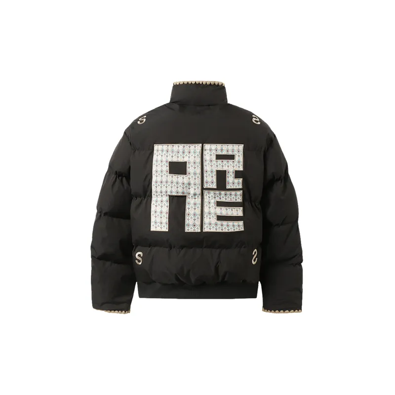 Simple Letter Plaid Quilted Jacket-5