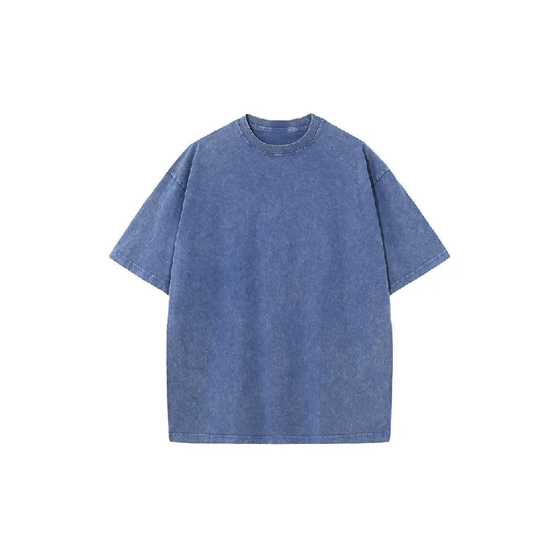 Fashionable Washed 100% Cotton T Shirt-0