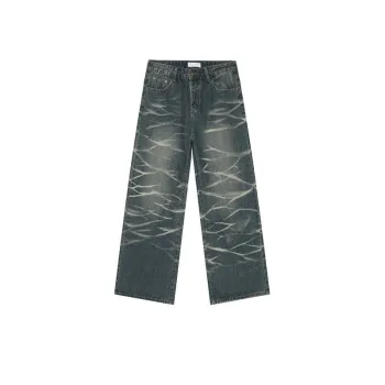 Vintage Tie Dye Straight Loose Washed Jeans