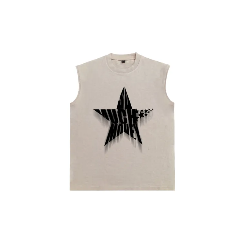 Star Letter Printed Sleeveless Vest-6
