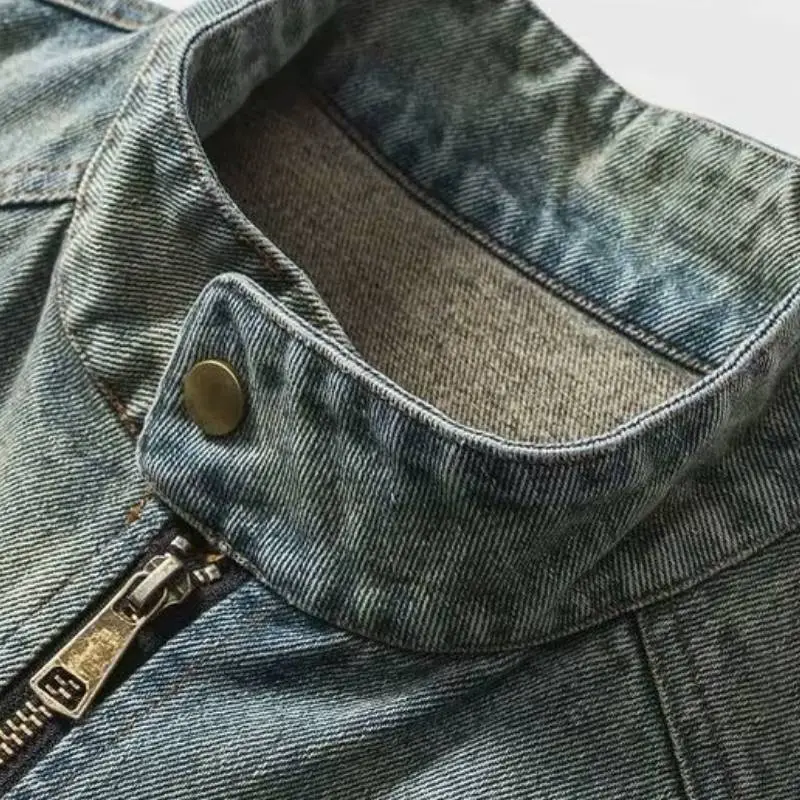 Retro Embroidered Denim Jacket-5
