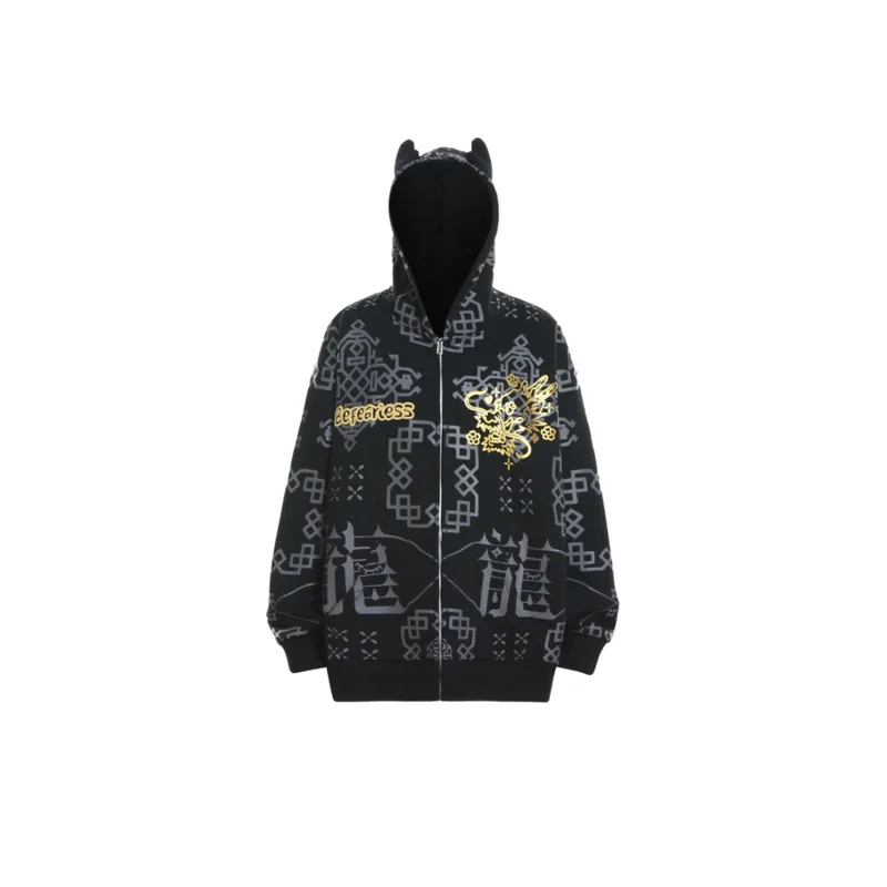 Chinese Dragon Printed Hoodie-2