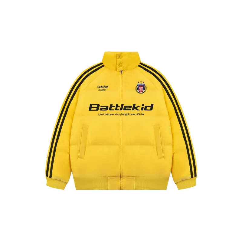 Sporty Embroidery Blended Synthetic Fabrics Quilted Jacket-4