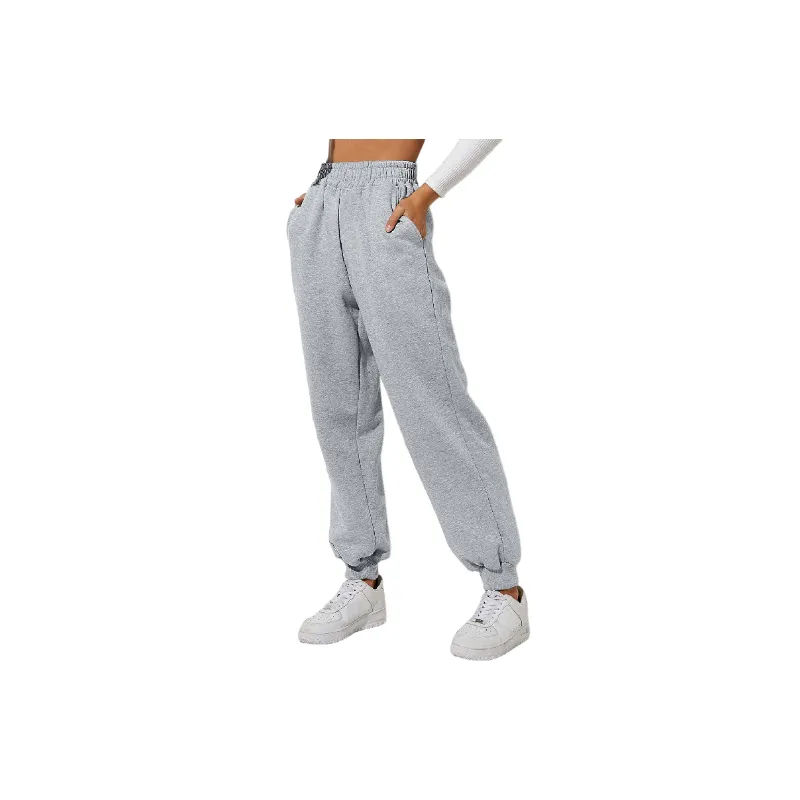 Loose Sporty Cotton Sports Pants Women-8