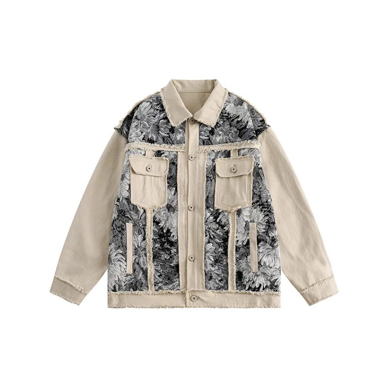 Retro Patchwork Denim Jacket-0