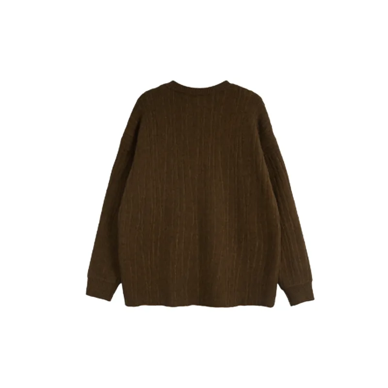 Fashion Loose Warm Plain Sweater-15