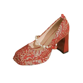 Fashionable Pearls High Heels