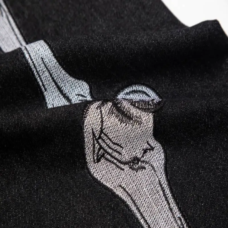 Embroidery Loose Jeans-3