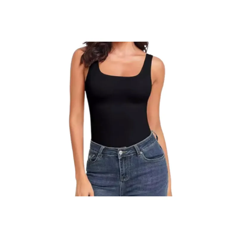 Simple Plain Milk Fiber Vest Women-3