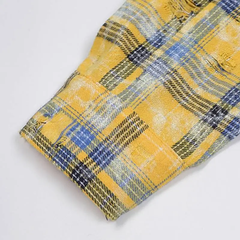 Cute Plaid Cotton Blended Fabric Shirt-5