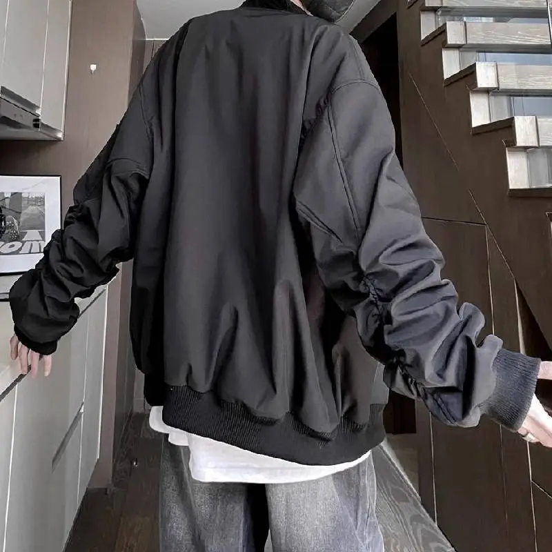 Loose Casual Blended Synthetic Fabrics Jacket-1