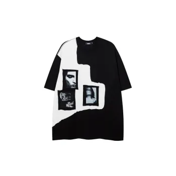 Street Contrast Color 100% Cotton T Shirt