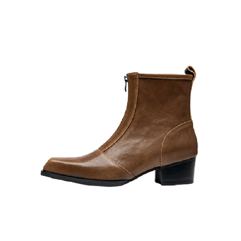 Simple Zipper Ankle Boots-0