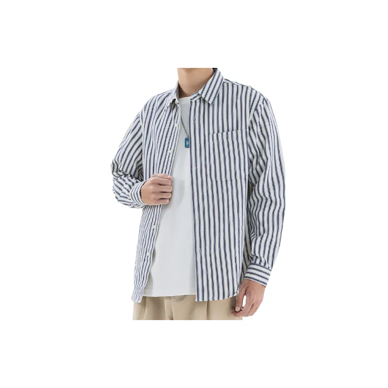 Fashionable Striped Polyester Shirt-3