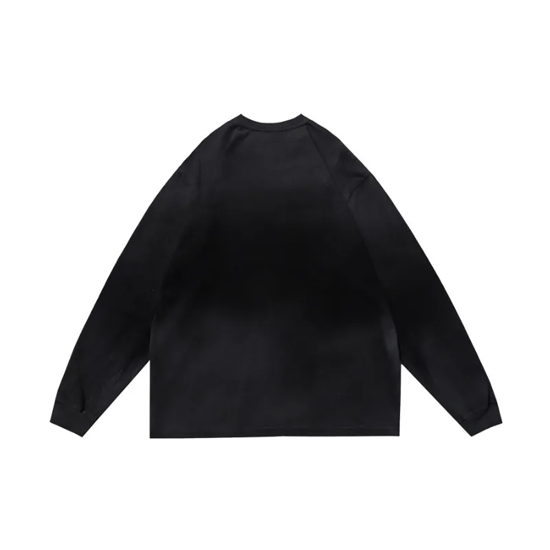 Retro Old Long Sleeved Gradient T Shirt-1