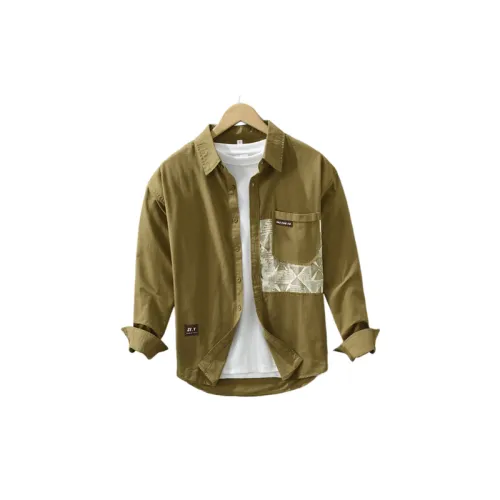 Stitching Printed Long Sleeve Shirt