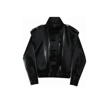Shoulder Fake Two Piece Leather Jacket