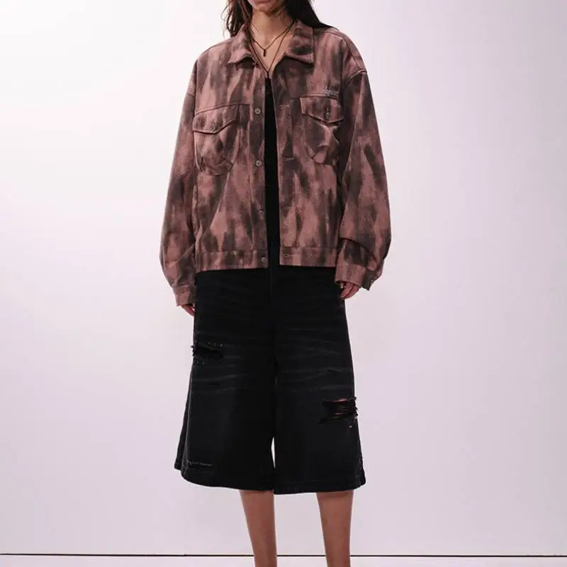 Fashionable Loose Blended Synthetic Fabrics Jacket-2