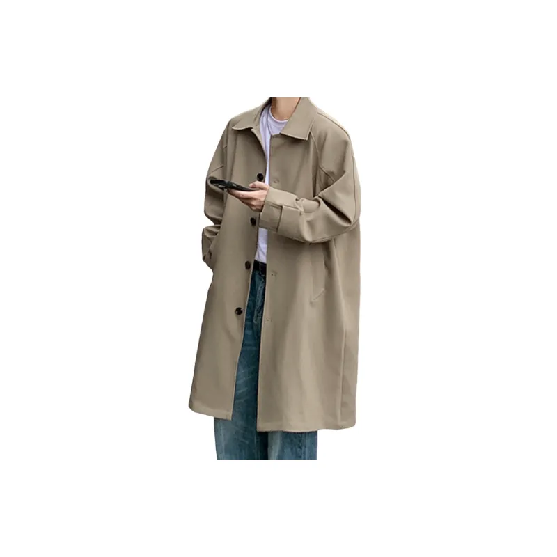 Fashionable Loose Blended Synthetic Fabrics Trench Coat-14