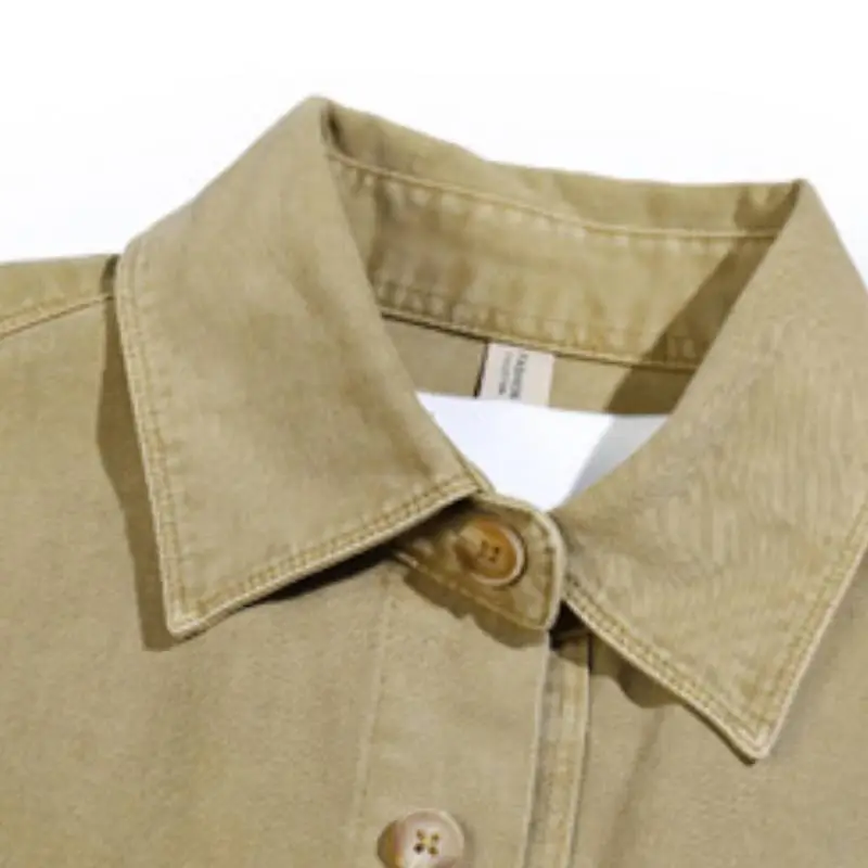 Retro Washed Denim Shirt-5