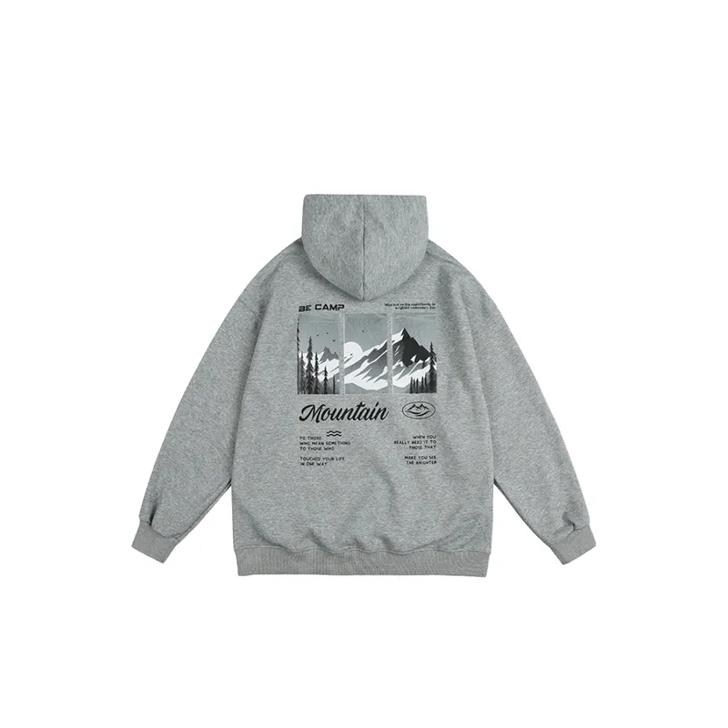 Mountain Print Hoodie-4