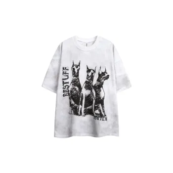 Doberman Print HipHop Half sleeved T Shirt