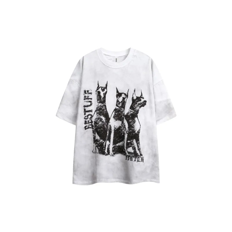 Doberman Print HipHop Half sleeved T Shirt-3