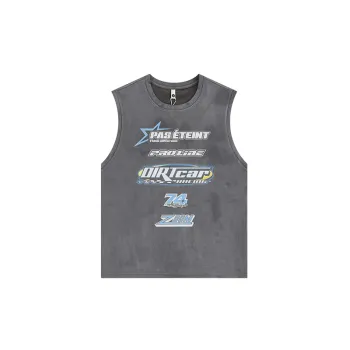 Loose Casual Letter Print Sleeveless Vest