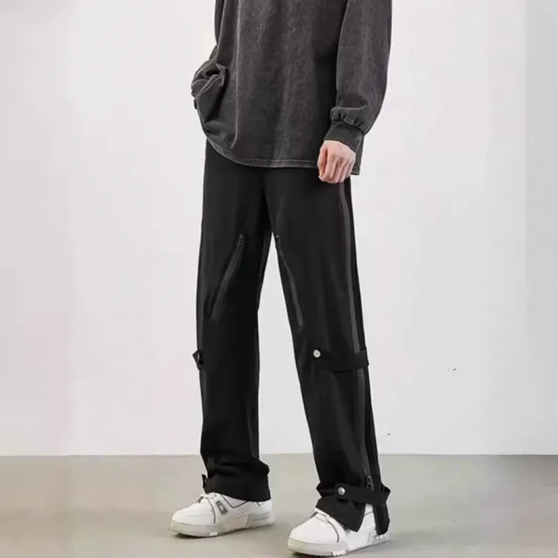 Casual Zipper Polyester Cargo Pants-2