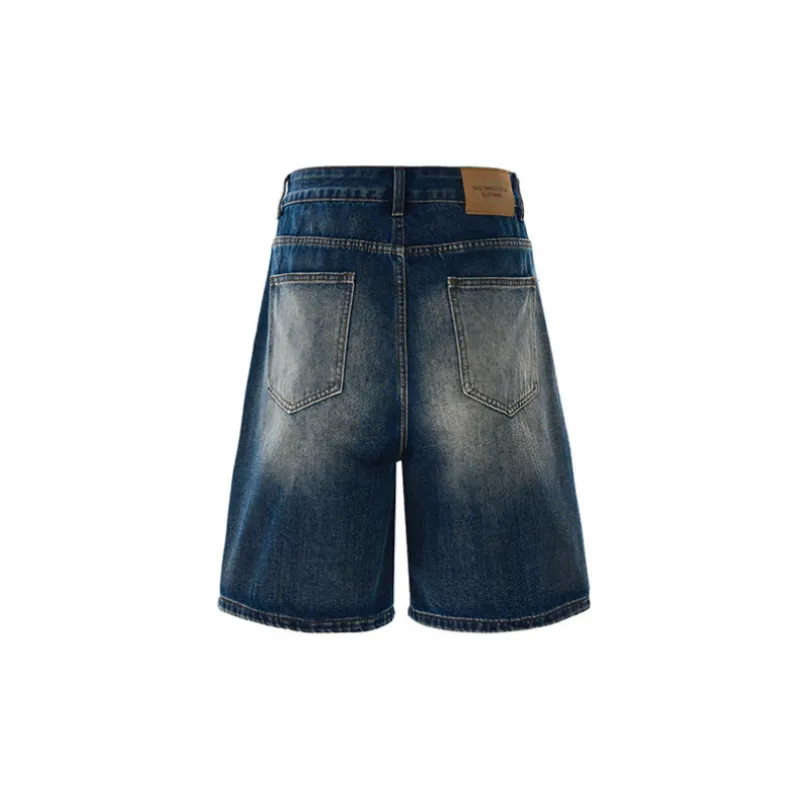 Retro Washed Denim Shorts-1