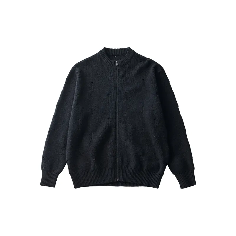 Fashionable Zipper Blended Synthetic Fabrics Sweater-4