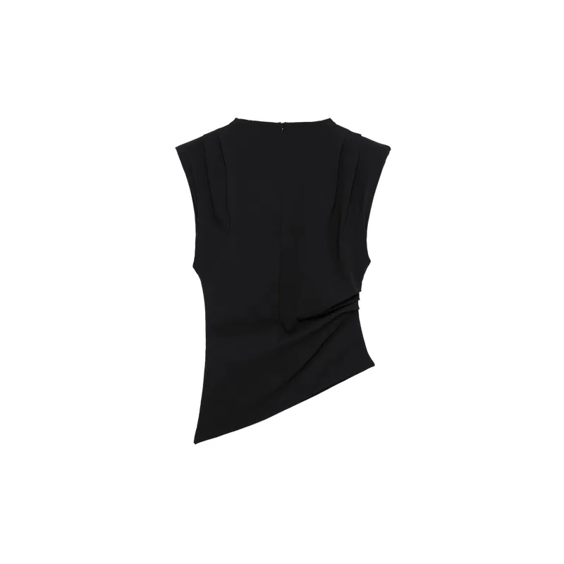 Fashionable Plain Polyester Vest Women-5