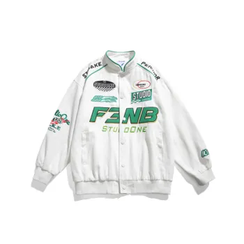 Hip Hop Embroidered Motorcycle Jacket