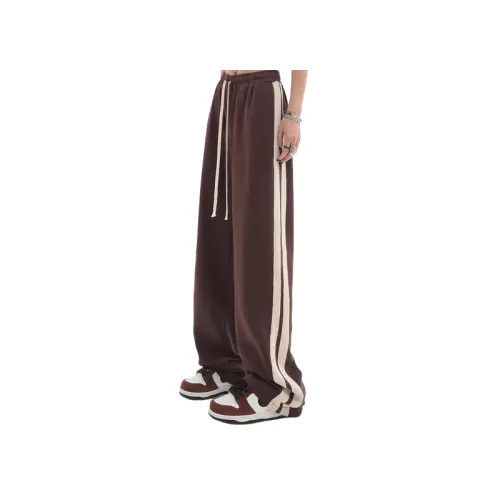 Side Stripe Straight Casual Wide-leg Pants Spring And Summer New High Waist Loose Slimming All-match Ins Drain Sweatpants