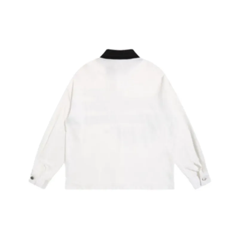 Retro Contrast Color Loose Polo-5