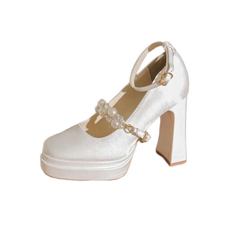 Fashionable Pearls High Heels-6
