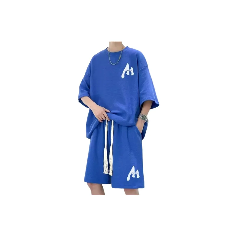 Trendy Solid Color Short Sleeved T Shirt And Shorts Set-4
