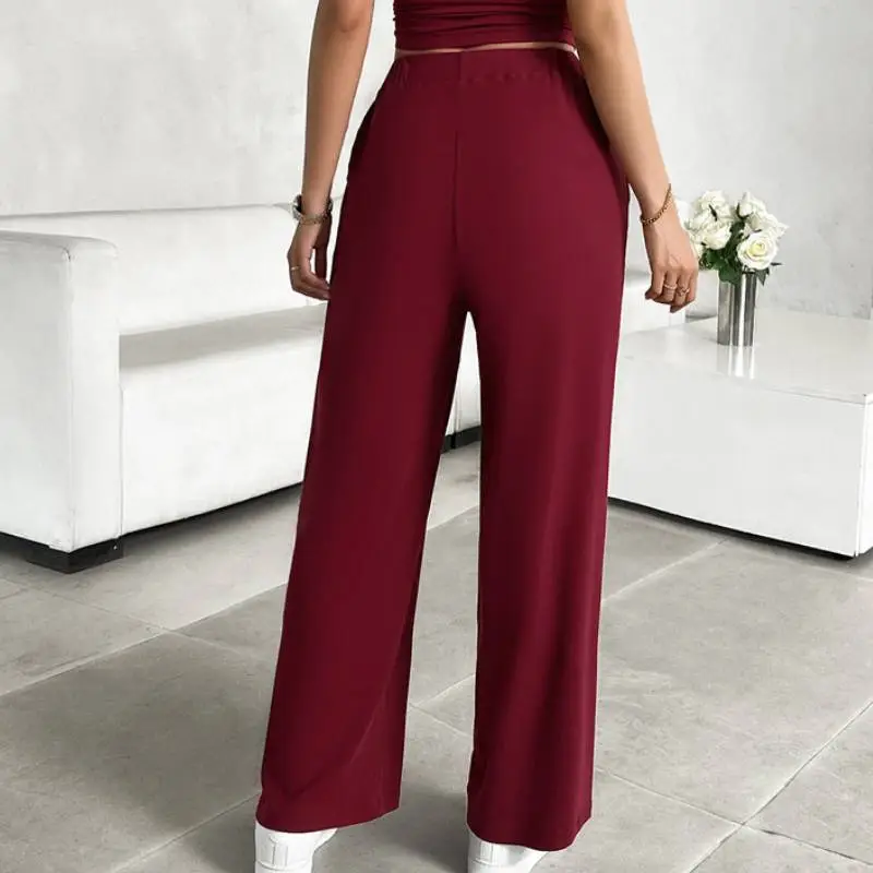 Street Plain Rayon Casual Pants Women-5