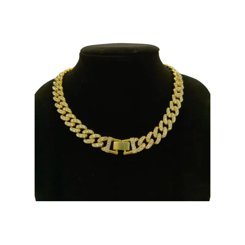 12mm Wide Single Row Simple Diamond Alloy Cuban Chain-1