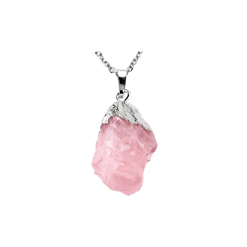 Natural Irregular Astyite Edge Pendant Irregular Powder Crystal Necklace