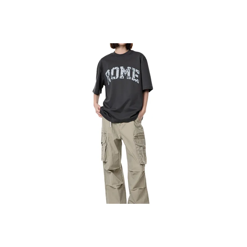 Street Loose Cotton Blended Fabric T Shirt-12