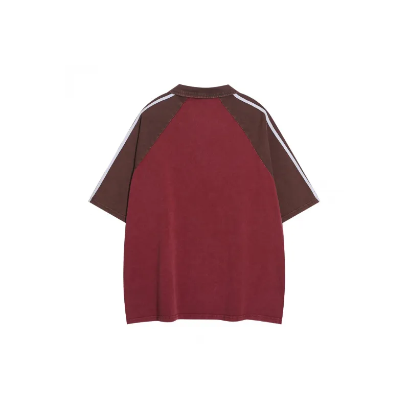 Trendy Retro Contrast Polo T Shirt-3