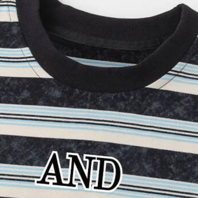 Fashionable Striped Polyester T-Shirt-6