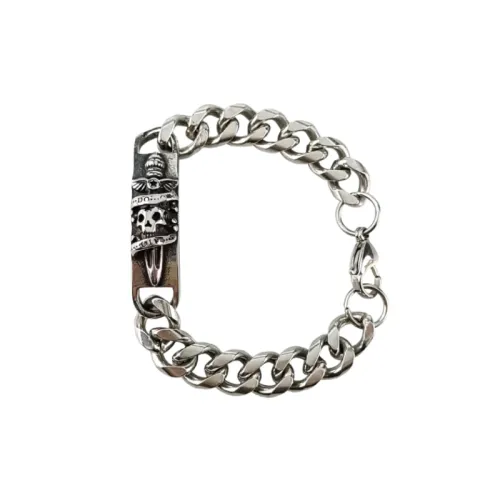 Retro Fashion Design Skull Head Stainless Steel Hand Bracelet