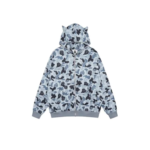 Ghost Stone Printed Zipper Hoodie